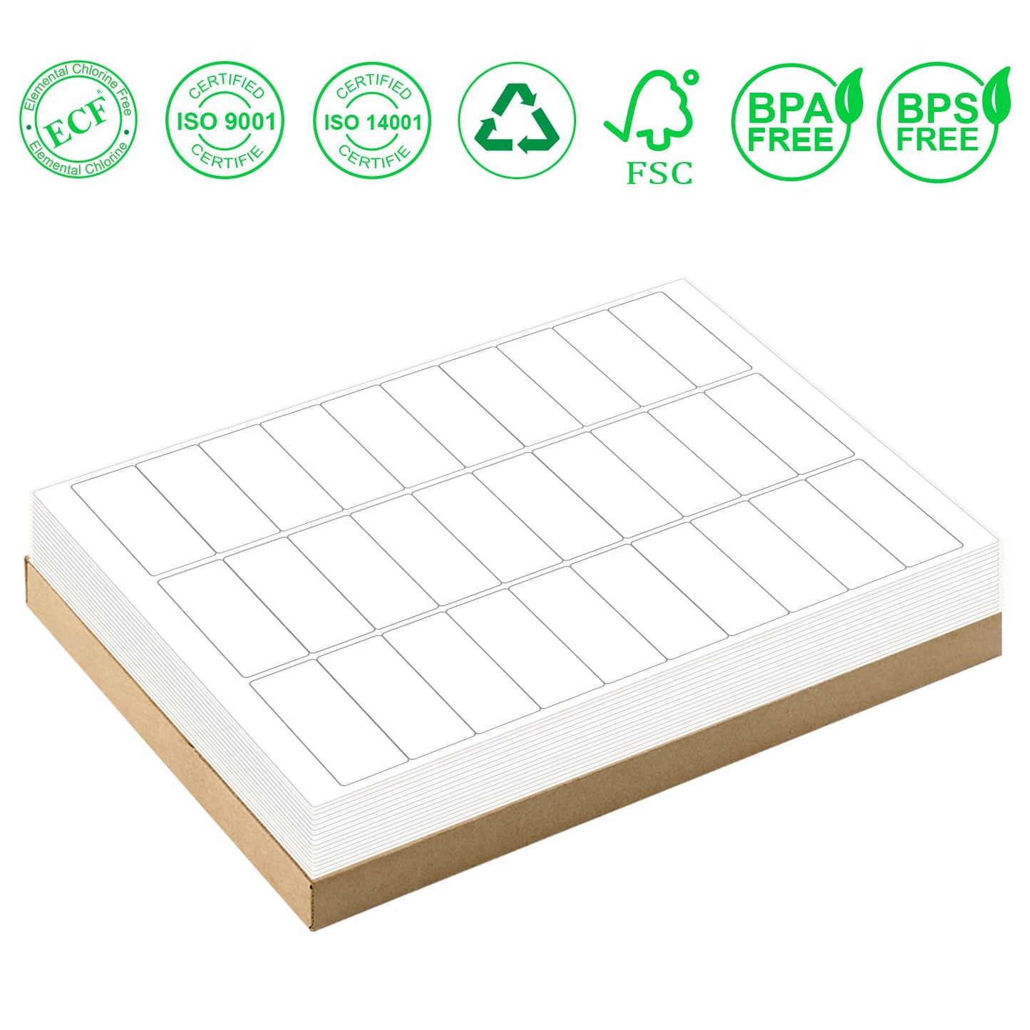 Adhesive labels 1" x 2-5/8" 900 Labels Sticker Paper Permanent Printer Mailing Labels 8.5"×11" White 30 Sheets