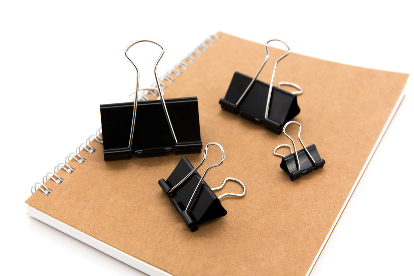 Binder clips Black Metal Medium Paper Clamps Paper Clips for Office Supplies Assorted Sizes 130Pcs